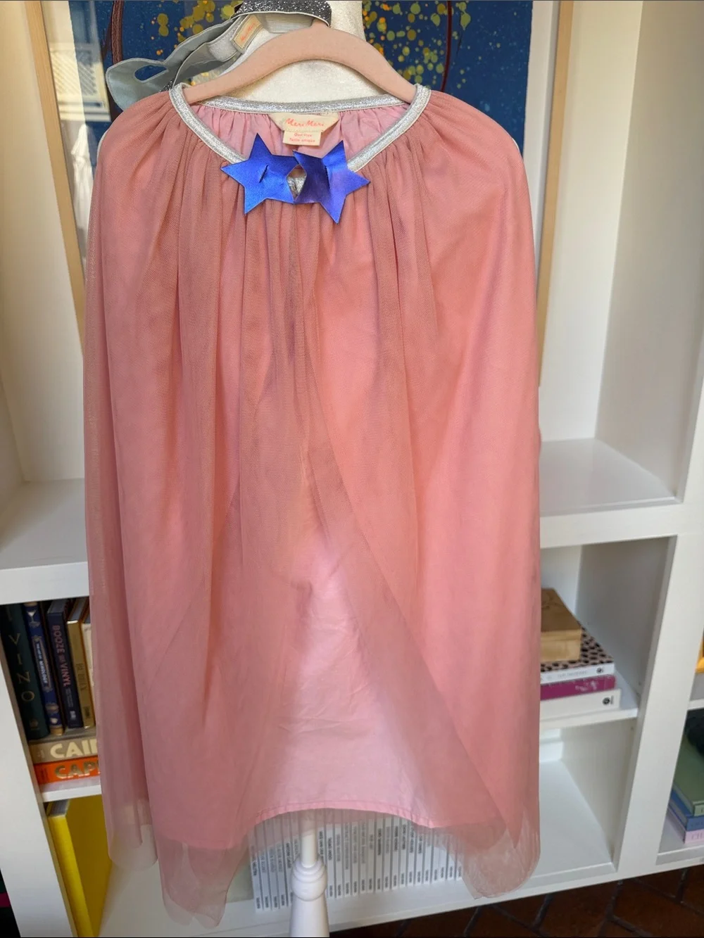 Meri Meri - Kids Pink Superhero Dress Up Cape, Silver Mask & Wrist Cuffs
